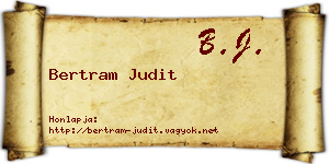 Bertram Judit névjegykártya